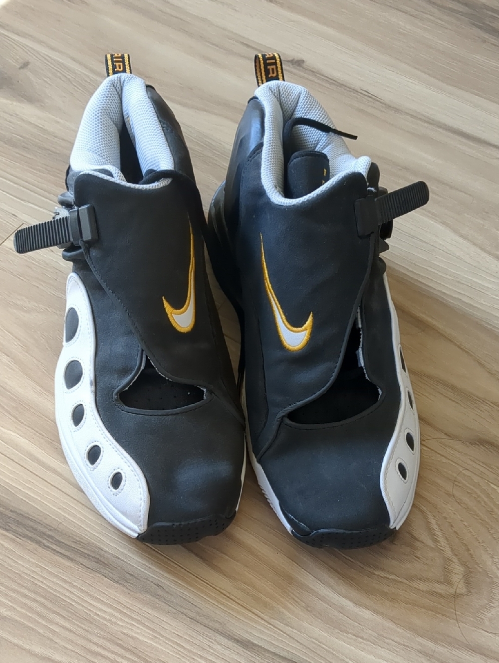 Nike Black, White and Yellow Slip-On Athletic Sneakers